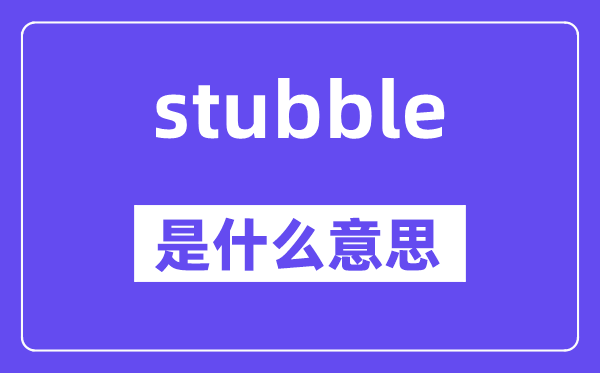 stubble是甚么意义,stubble怎样读,中文翻译是甚么