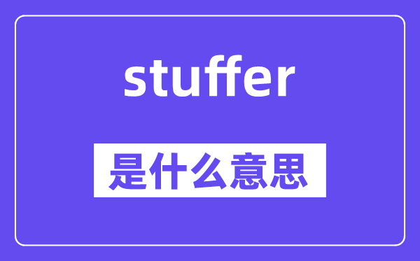 stuffer是甚么意义,stuffer怎样读,中文翻译是甚么