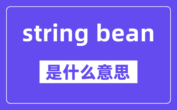 string bean是甚么意义,中文翻译是甚么