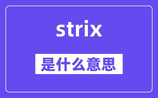strix是甚么意义,strix怎样读,中文翻译是甚么