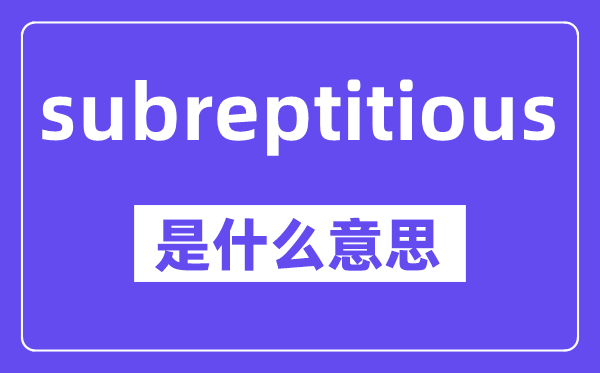 subreptitious是甚么意义,中文翻译是甚么