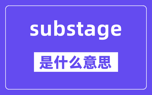 substage是甚么意义,substage怎样读,中文翻译是甚么