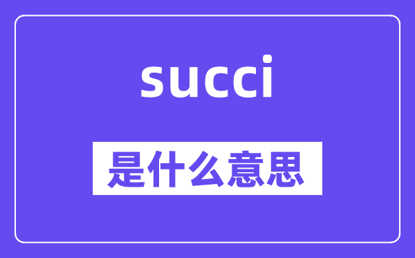 succi是甚么意义,succi怎样读,中文翻译是甚么