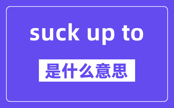 suck up to是甚么意义,中文翻译是甚么