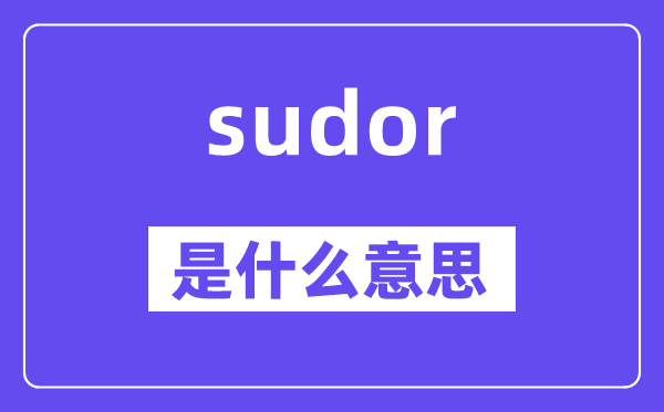 sudor是甚么意义,sudor怎样读,中文翻译是甚么