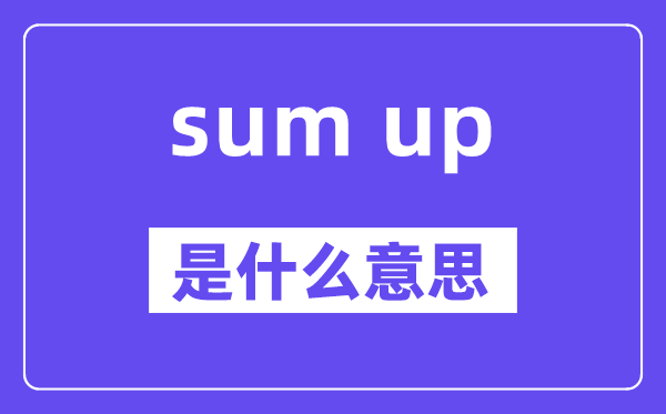 sum up是甚么意义,中文翻译是甚么
