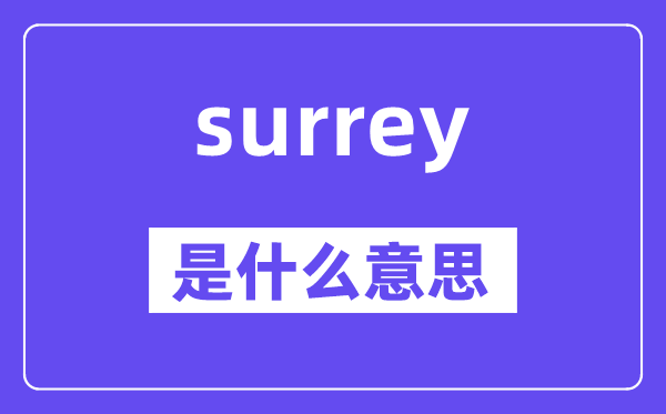 surrey是甚么意义,surrey怎样读,中文翻译是甚么