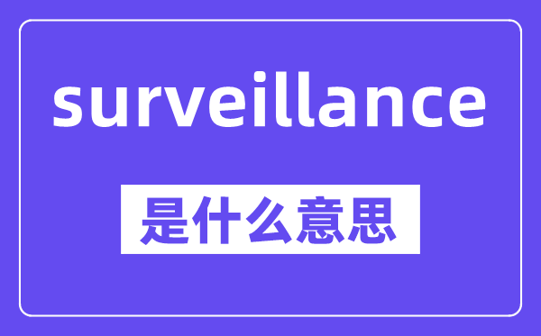surveillance是甚么意义,中文翻译是甚么