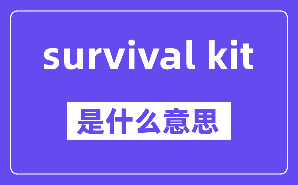 survival kit是甚么意义,中文翻译是甚么