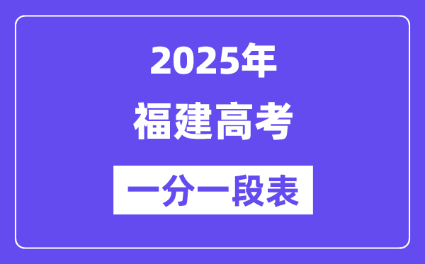 2025福建高考一分一段表,查问位次及排名(完全版)