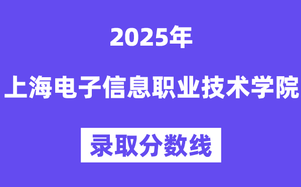 2025上海电子信息职业手艺学院登科分数线（含2024年登科环境）
