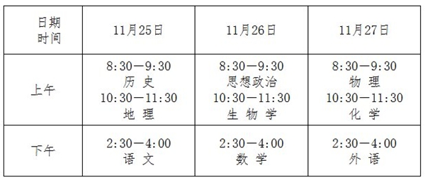 2025年河北下半年学考时辰支配,河北学业程度及格性测验详细时辰