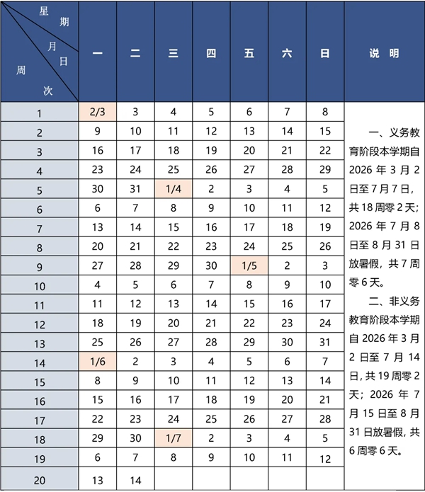 2026年北京市中小学暑假放假时候表,1月24日起头放假