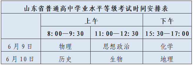 山东高考时候2026年时候表,各科目详细时候支配一览表