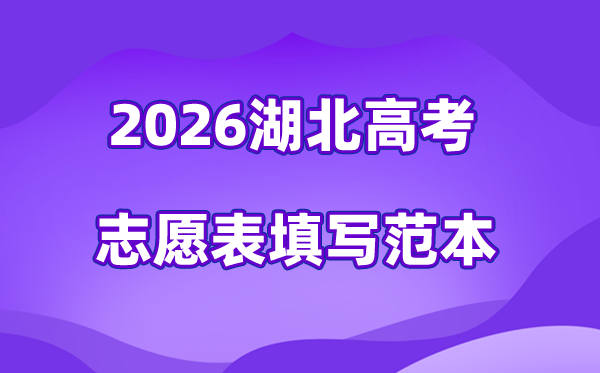2026年湖北高考自愿表格填写范本,本科45个自愿、专科20个自愿