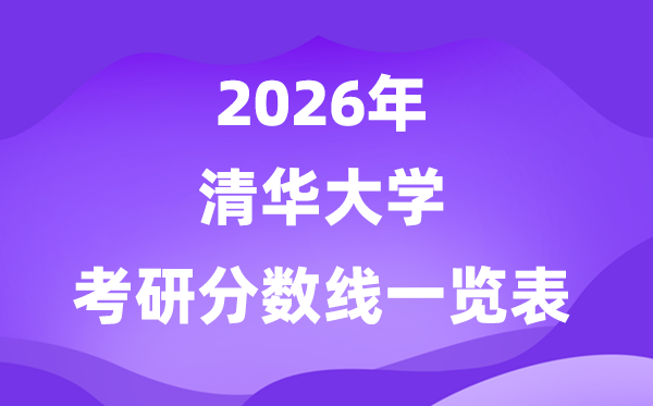 清华大学2026考研分数线一览表(含2025年复试线)