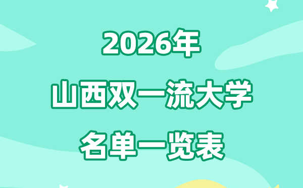 2026山西双一流大学有哪几所,详细名单一览表(2所)