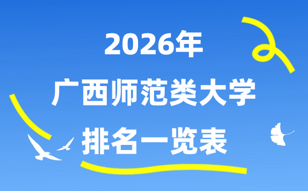 2026年广西师范类大学排名及登科分数线一览表