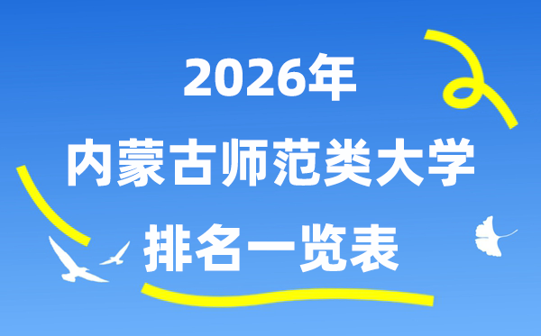 2026年内蒙古师范类大学排名及登科分数线一览表
