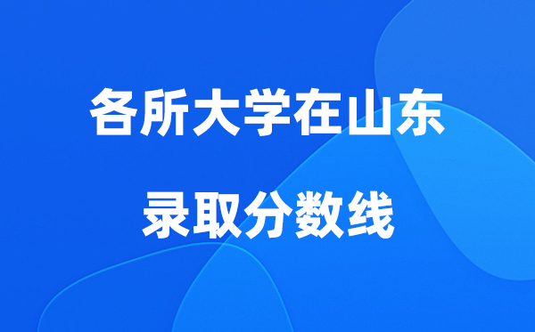 各所大学在山东的登科分数线是几多分（2026年参考）