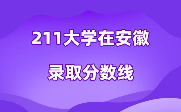 211大学在安徽登科分数线及位次一览表（2026参考）