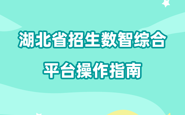 2026年湖北省招生数智综合平台怎样用(附平台操纵指南)