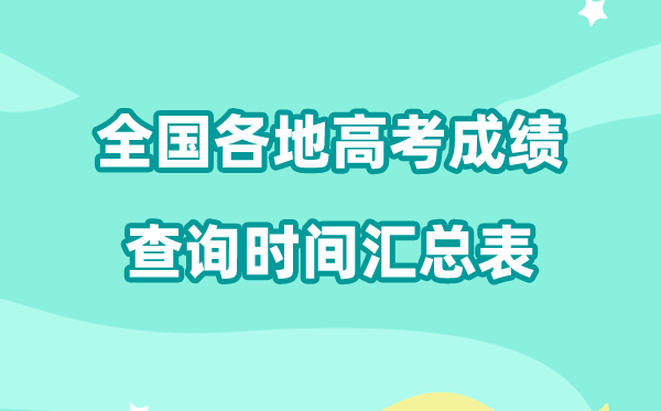 2026年天下各地高考绩绩查问时候汇总表（完全版）